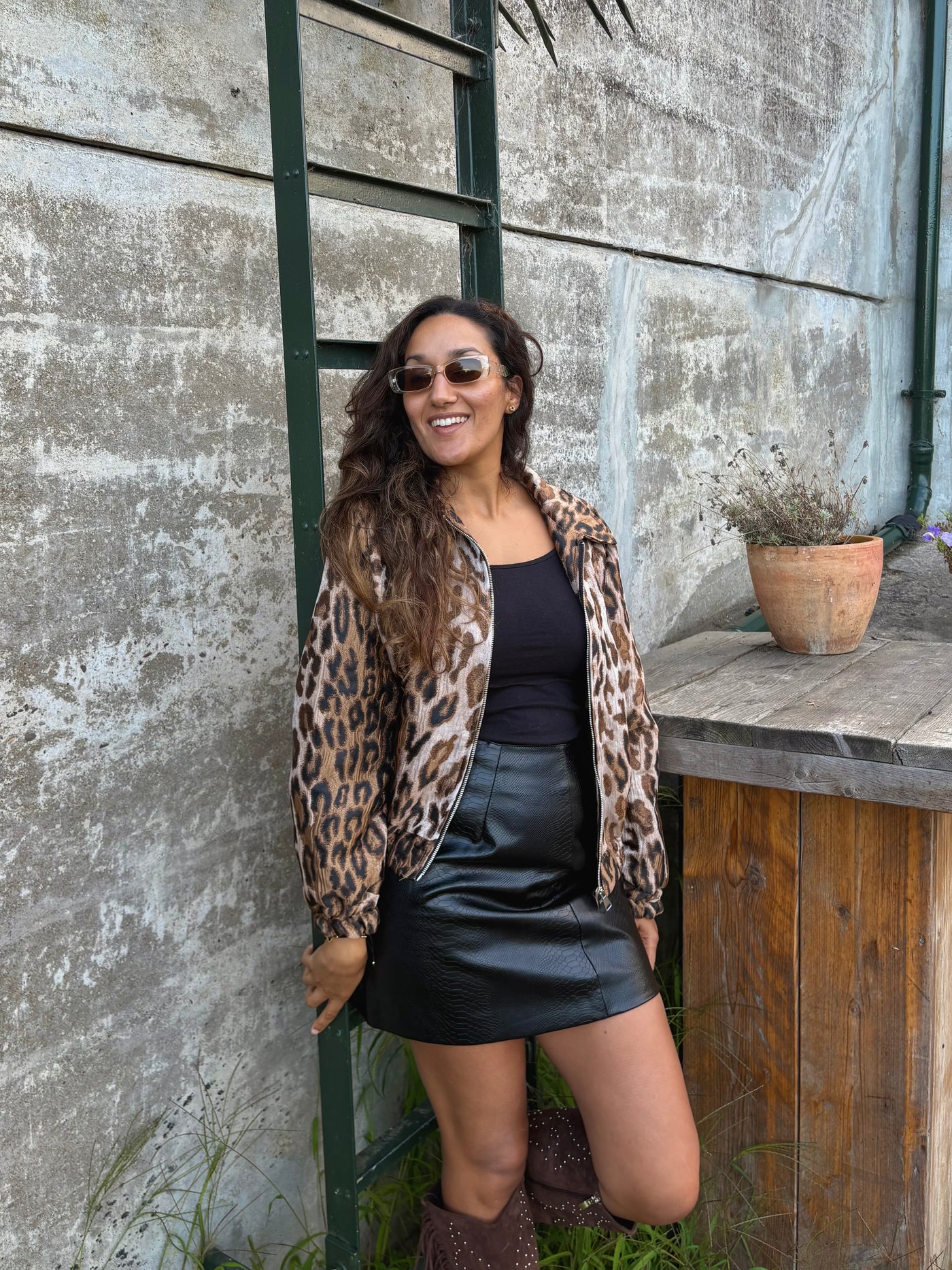 Yinthe Leopard Bomber Jacket
