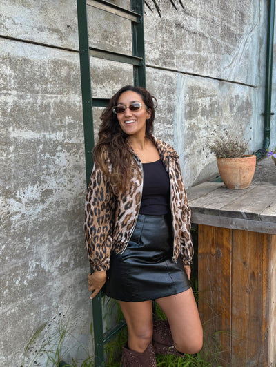 Yinthe Leopard Bomber Jacket