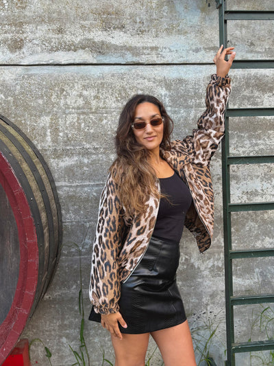 Yinthe Leopard Bomber Jacket
