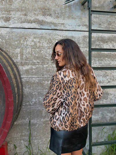 Yinthe Leopard Bomber Jacket