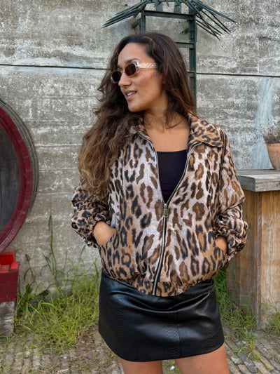 Yinthe Leopard Bomber Jacket