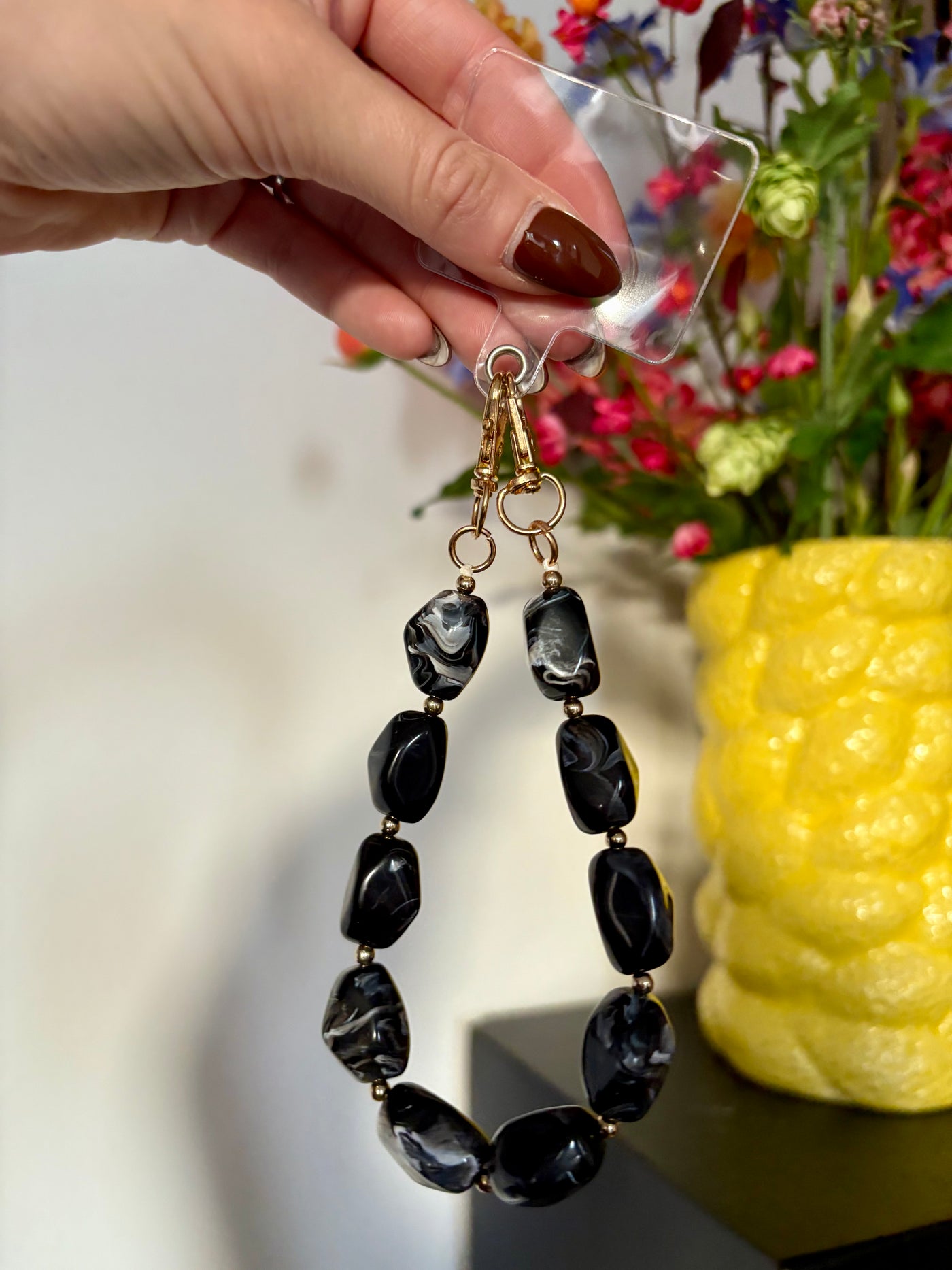 Telefoonkoord marmer gemstone